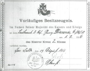 Eisernes Kreuz II. Klasse Georg Draesner