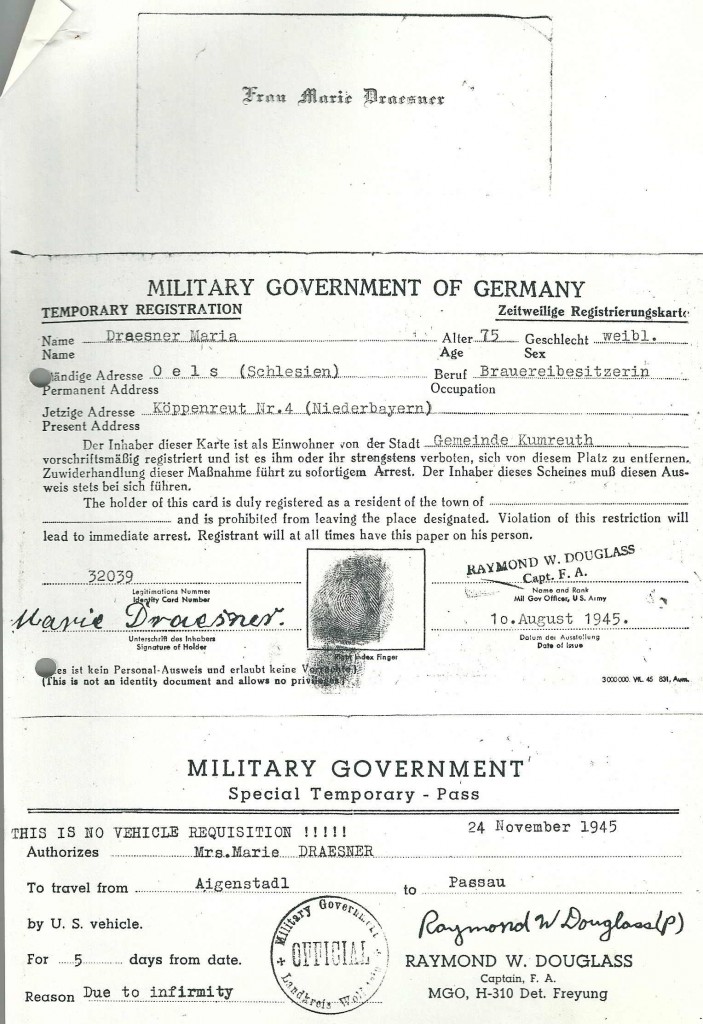 Registration-Card-Military-Government-Maria-Draesner-1945